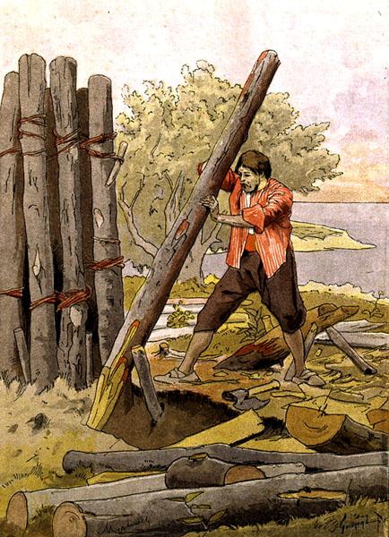 Alexander Selkirk Construindo