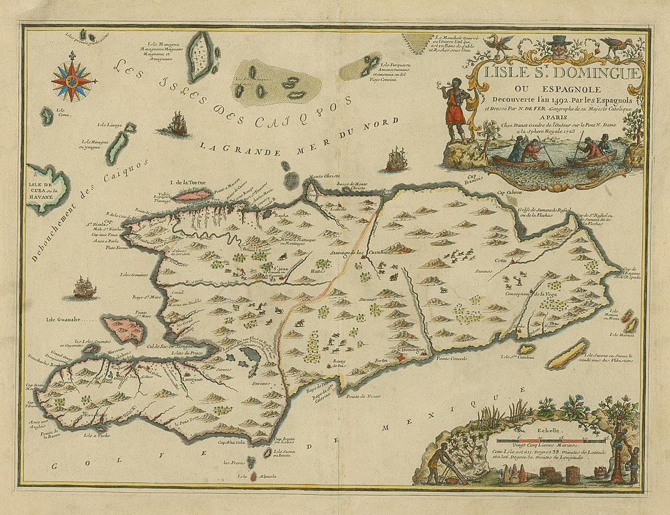 Mapa antigo de Hispaniola - Século XVII